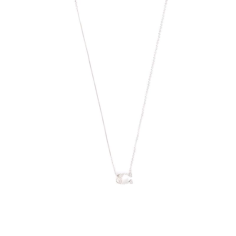COACH Personalized design rhinestone necklace women s silver