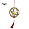 Wooden Lantern Making Set DIY Kit for Mid-Autumn Festival, Hollow Rotating Ring Chinese Style with Rabbit, Handmade LED Candle Toy Tassels Hanging