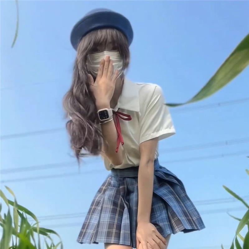 Ju Jingyi Style College Short Sleeve White Shirt for Women