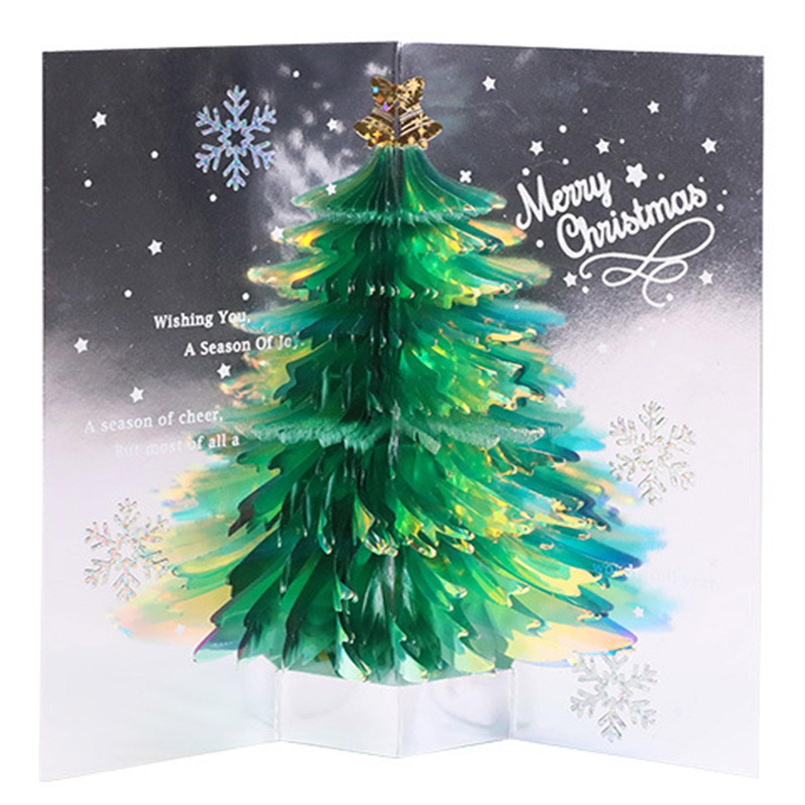 

3D Tree Pops-up Cards Xmas Present Ornament Decoration For Present Exchange Surprise Addition зелений