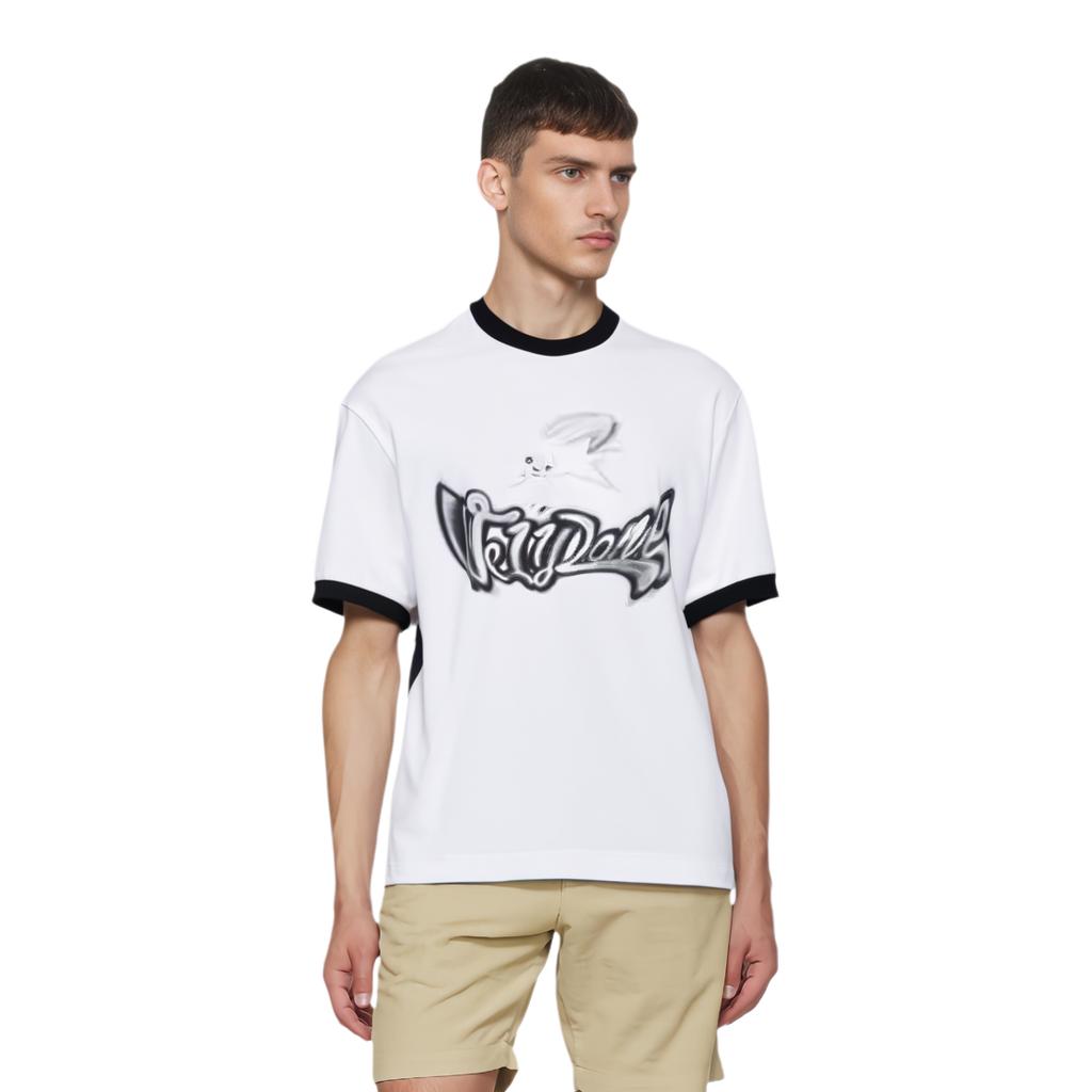 We11done Ss23 Logo Monster Letter Print Short Sleeve T-Shirt Unisex Tops WD-TT1-23-736-U-BK