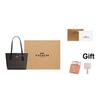 Coach City 23 Classic Monogram Metal Logo Tote Bag Shopping Bag Shoulder Handbag Medium Women Tote Bags Walnut Black CU759-IMXAQ