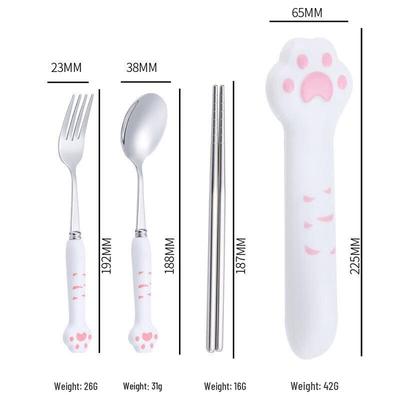 ZISIZ Kids' Cat Paw Portable Cutlery Set