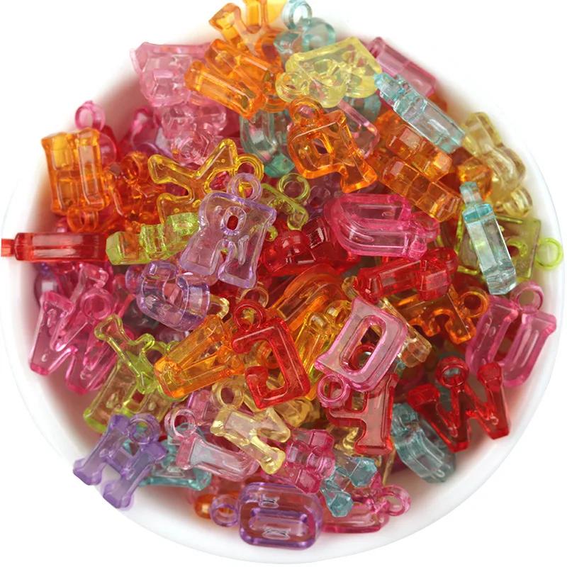 

Z69 100Pcs Color Mixing Plastic Mixed Letter Pendant Jewelry Making DIY Bracelet Exquisite Earrings Pendant Trend Accessories 100pcs