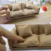 1 Set 1:12 Italian Leather Sofa With Pillow Furniture Mini Simulation Miniature Chairs Decor Living Room