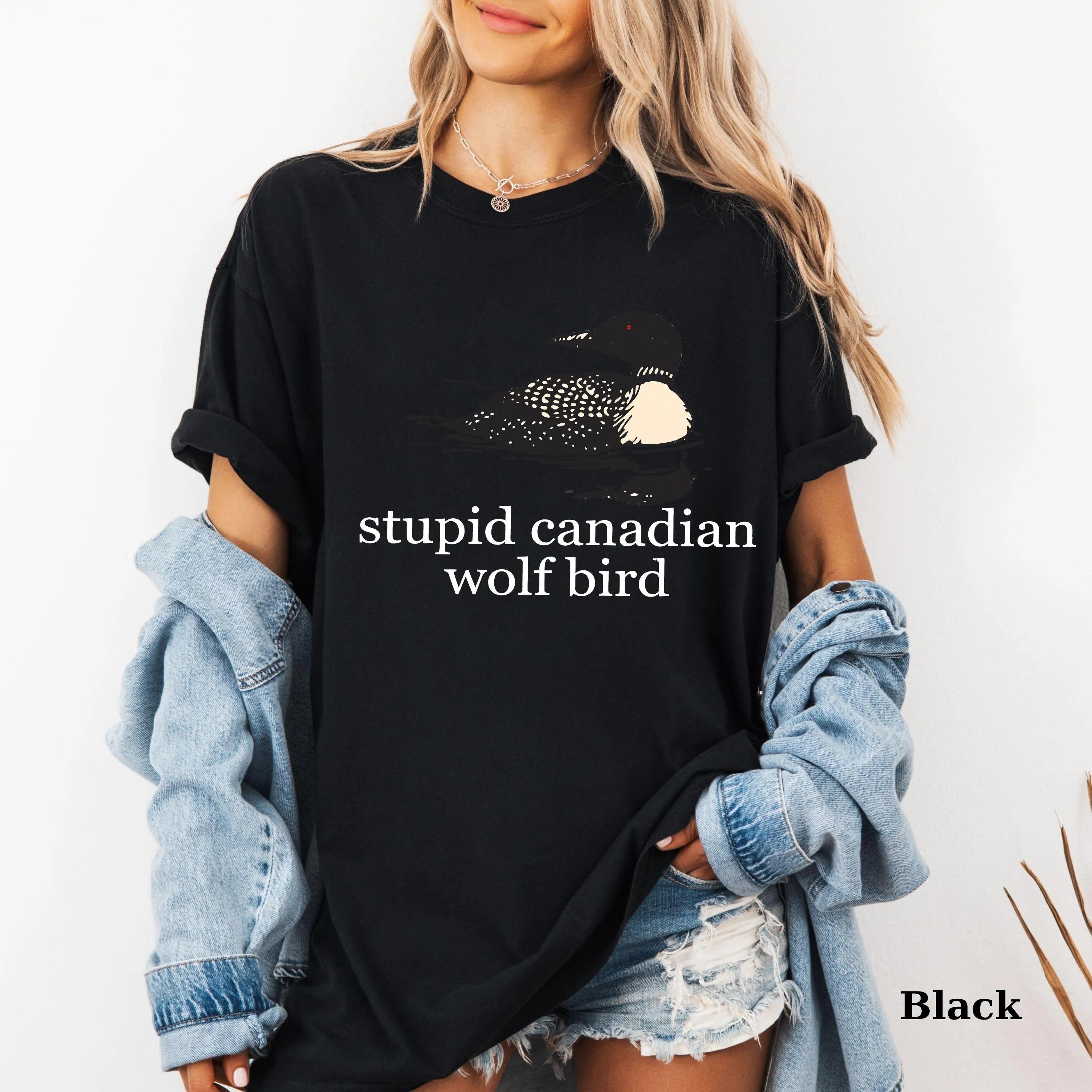 

Vintage Stupid Canadian Wolf Bird Women Streetwear T Shirt Casual Tee Unisex Cotton Oversize Harajuku Summer Loose Short Sleeve top 4XL