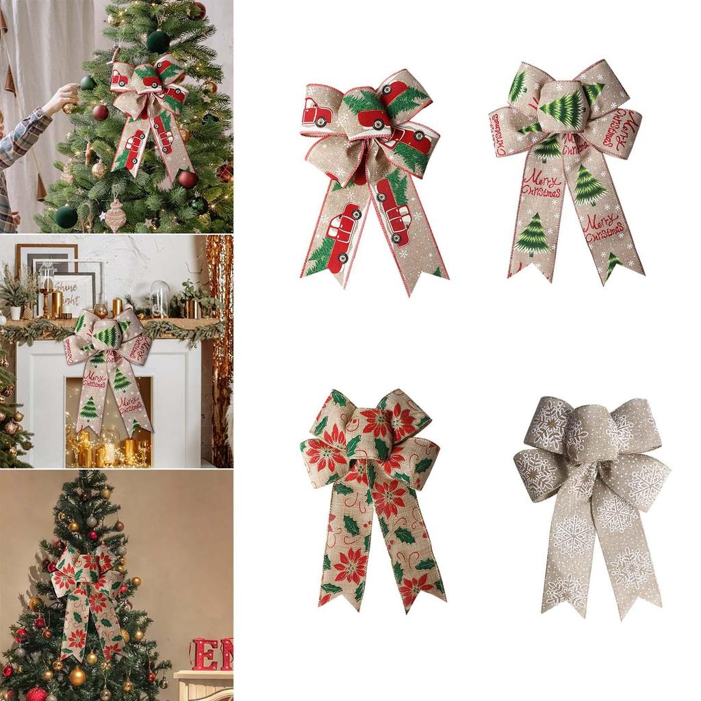 Christmas Bows for Wreath Decorative Ornament Xmas Decorations Large Christmas