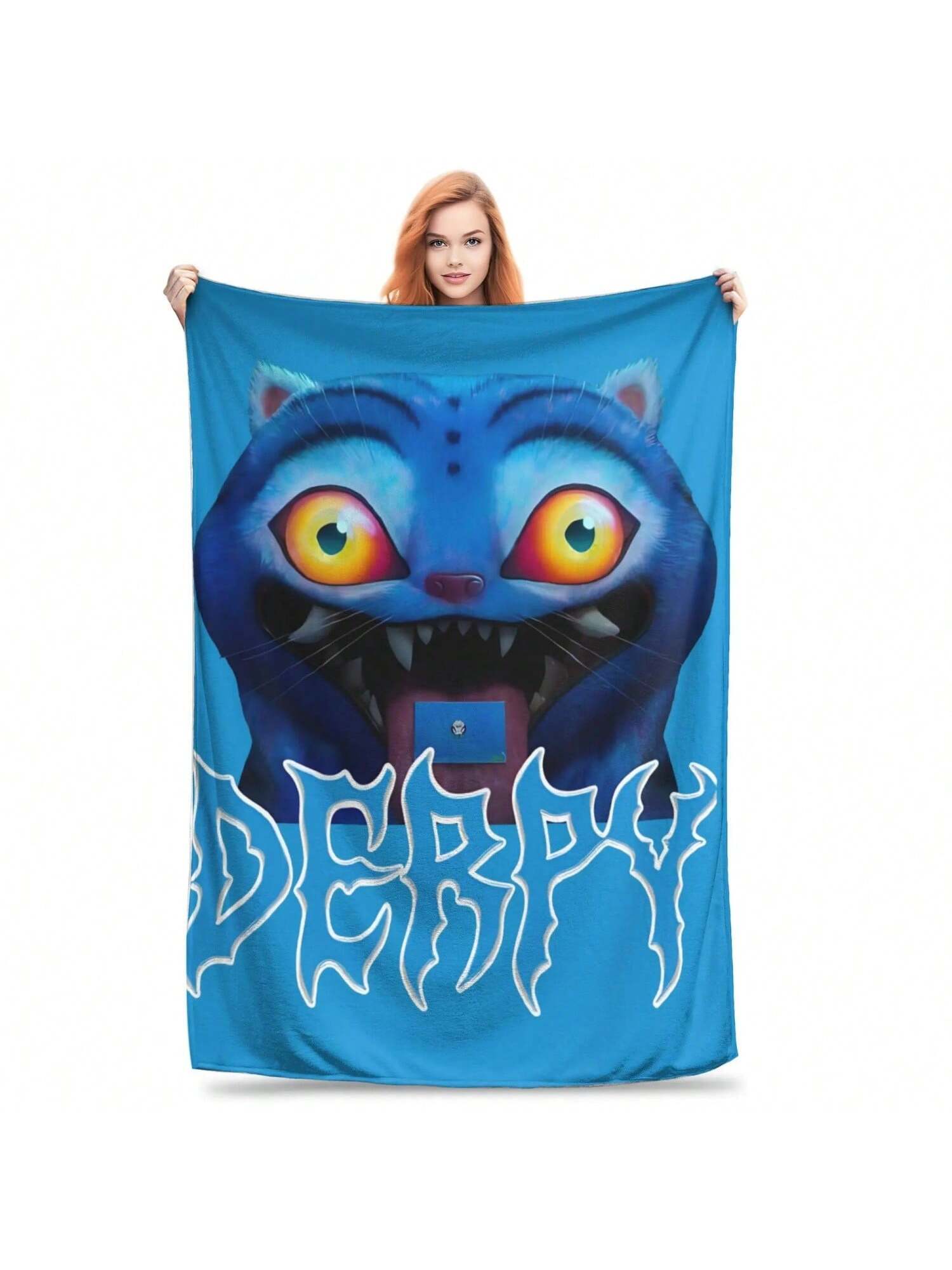 

Дерпи Одеяло Качество Теплое Плед Зима Взрослый Домашний Декор Графический Покрывало 100X150CM серый