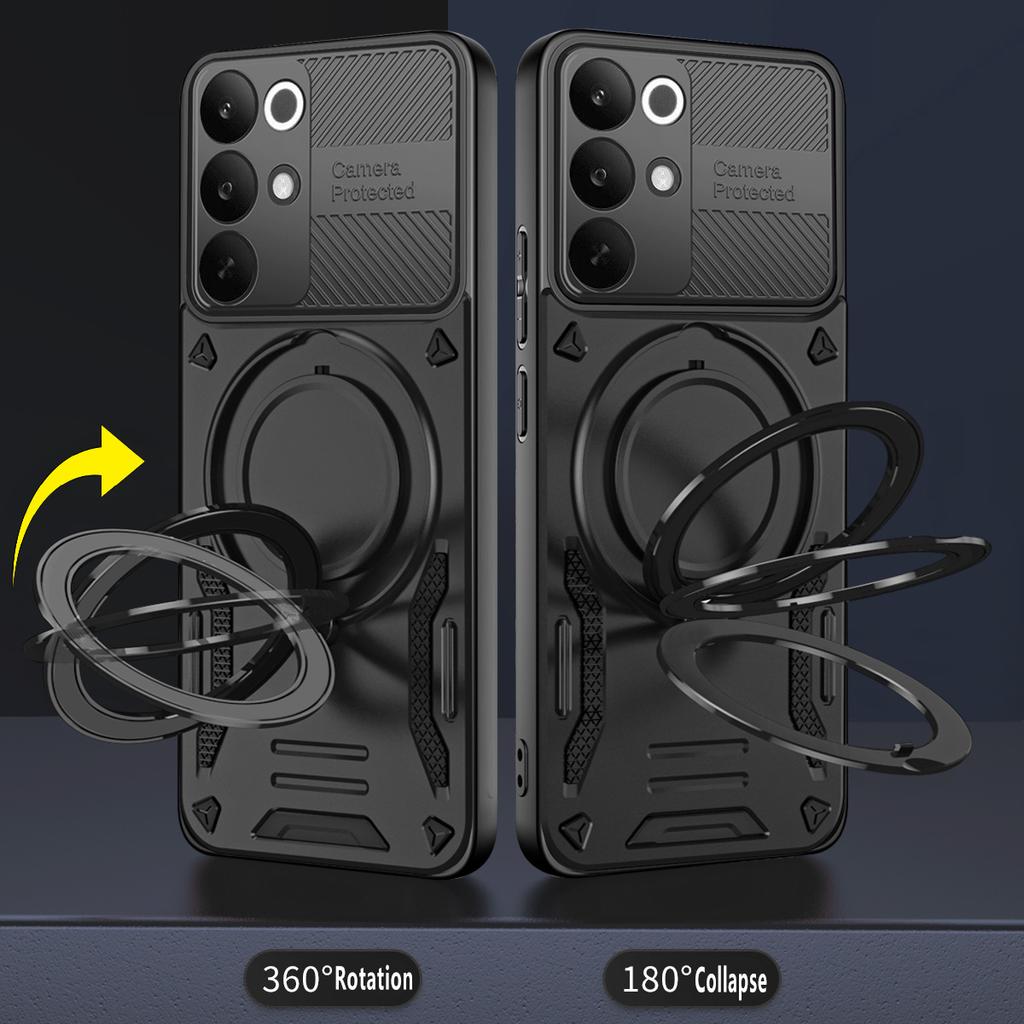 Pro Realme C85 Pro 4G Magnetický kryt Nárazuvzdorný TPU + PC Zadní kryt telefonu s podpěrou