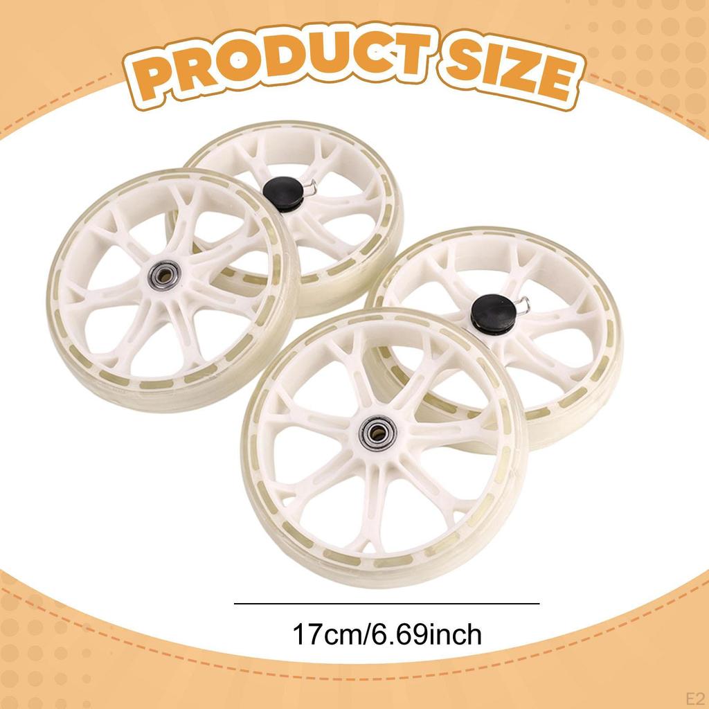 4x Shopping Cart Replacement Wheels Casters Silent Rolling Easy Installation Multipurpose PU Replace