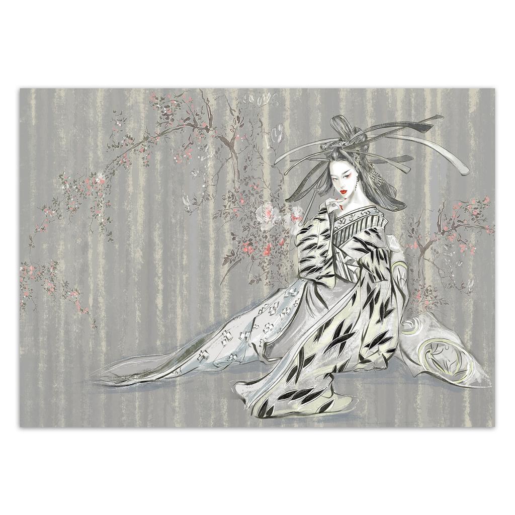 Tapet Traditionell Japansk Geisha