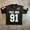 RogueWave Streetwear Jersey Y2K Clothing Mens Hip Hop Letter Graphics Oversized TShirt Punk Rock Breathable V Neck Short Sleeve Tops