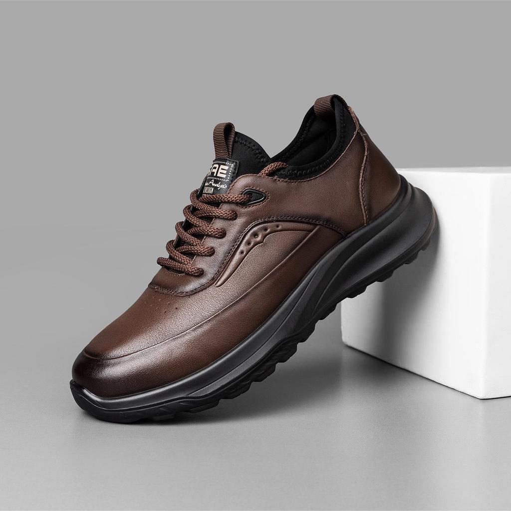 Fu De Le 2025 Scarpe da Ginnastica da Uomo in Vera Pelle Antiscivolo - Suola Morbida, Comoda Pelle di Vacchetta