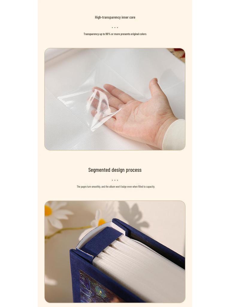 Álbum de Fotos da Família Monet de 6 Polegadas, 1000 Páginas, Grande Capacidade para o Crescimento do Bebê, Fotos de Tamanhos Mistos de 5 Polegadas.