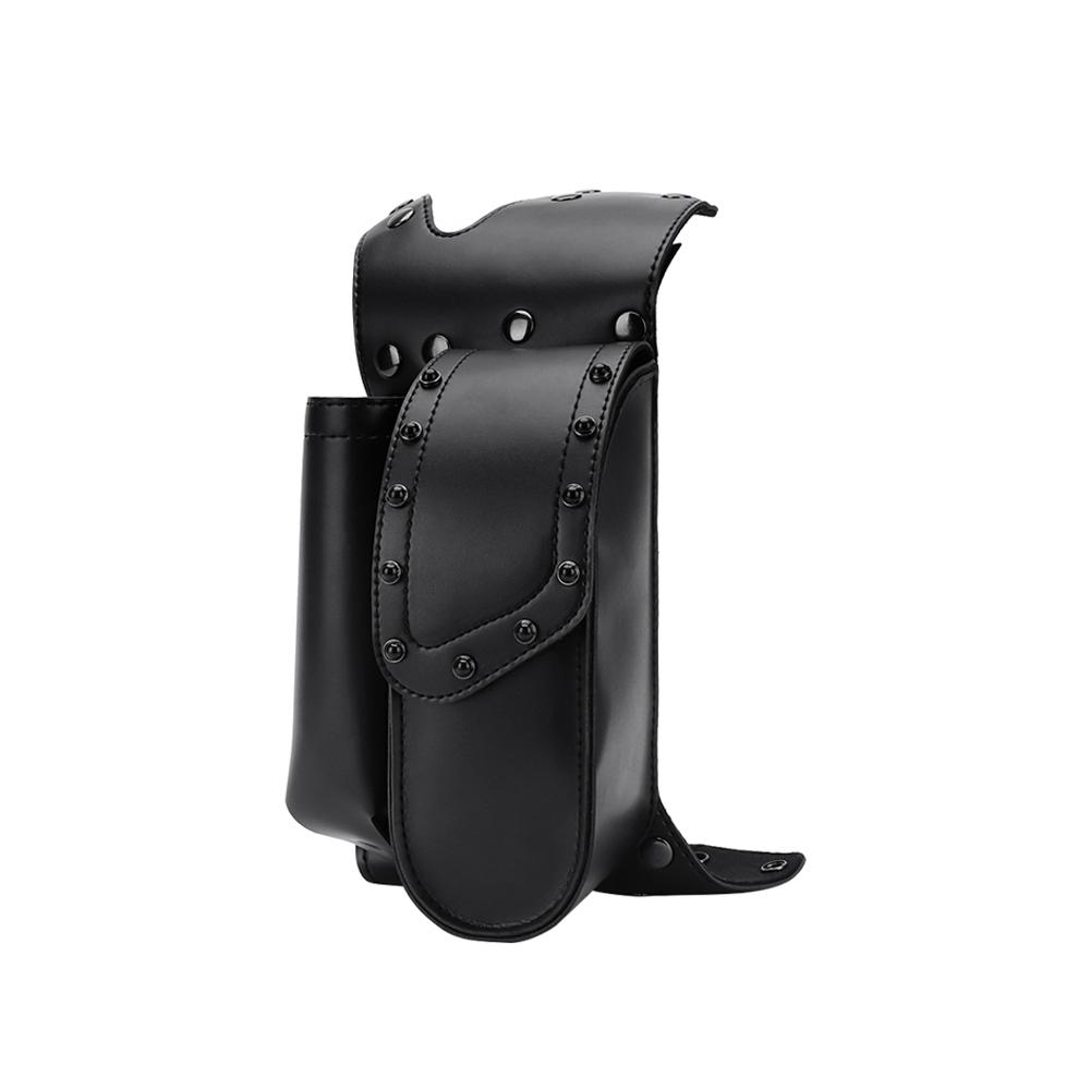

motorcycle Accessory Saddlebag Guard Bags w/ Water Bottle Cup Holder Tool Bag Black Leather For Harley-Davidson Touring 93- 21