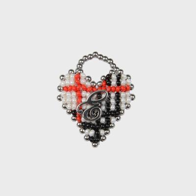 Eireve BEADED TARTAN CHECK HEART RING (WHITE)