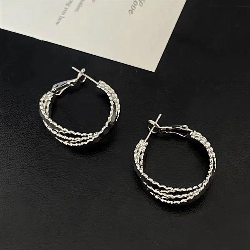 Round Three-Layer Earrings European And American Cross-Border High-End Niche Commuter Cold Style Earrings