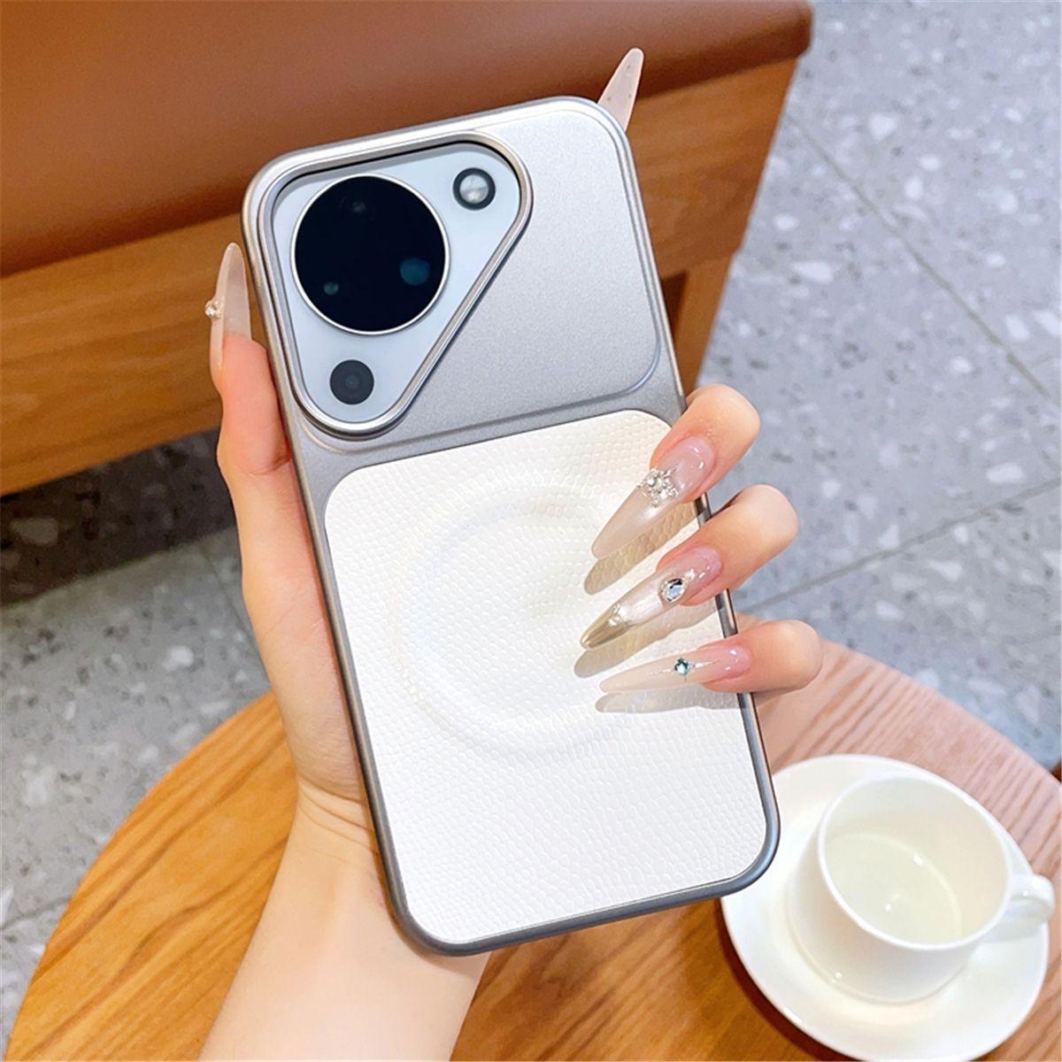 Case For Huawei Pura 90 Pro Max Lizard Grain Magnetic Phone Case Frosted Matte Full Cover Shockproof Bumper Huawei pura 90 pro белый