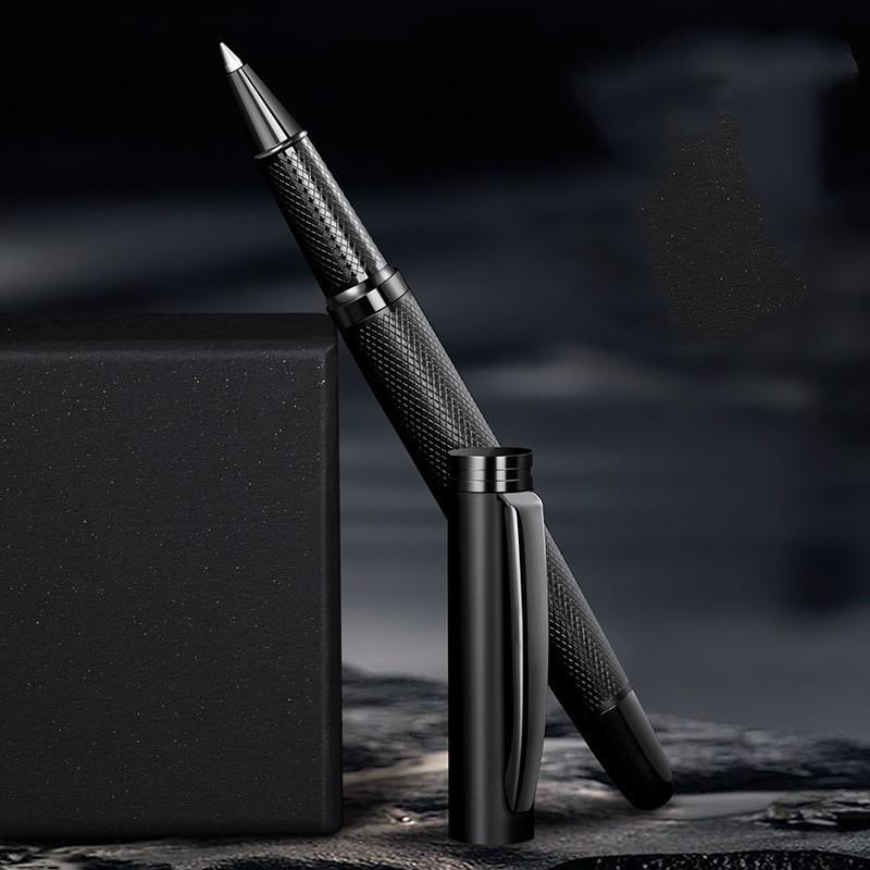 Business black metal frosted signature pen, school office writing stationery ballpoint pen
