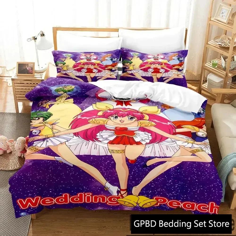Comforter 3D Print Anime Wedding Peach Bedding Set Bedroom Soft Modern S Comefortable Kids And