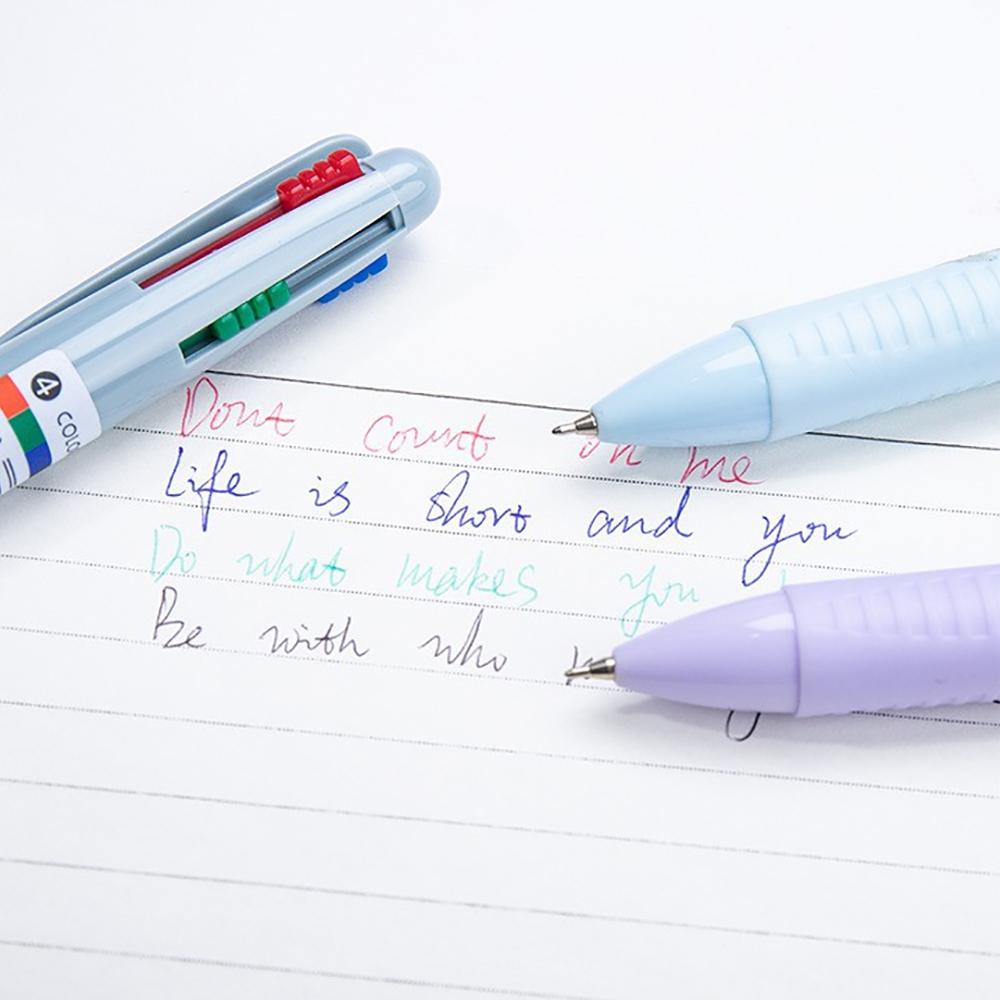 6pcs 4 in 1 MultiColor Pen Creative 0.5mm Ballpoint Pen Colorful Retractable Ballpoint Pens Multifunction Pen Writing Stationery