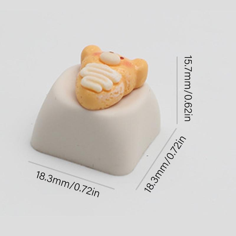 3D Resin Keycaps ESC Keycap Cartoon Bear Pizza Theme For Mechanical Keyboards Pink Yellow Lovely Enhances Typing