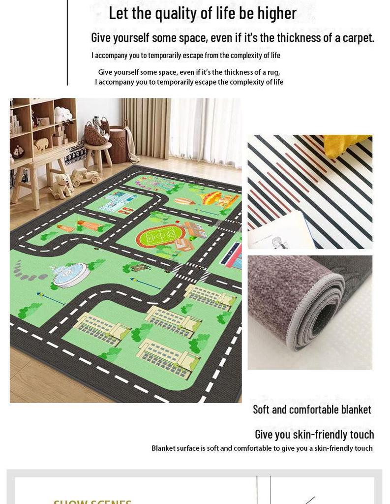 Children's Playroom Cartoon Carpet and Reading Mat