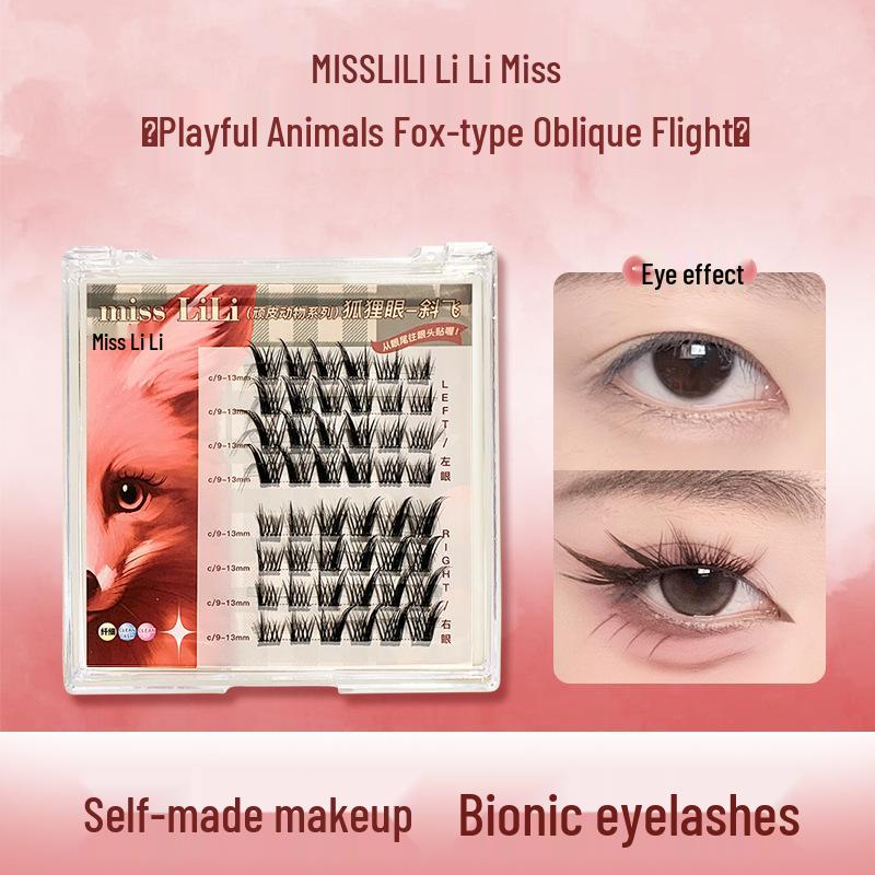 Miss Li Li Natural False Eyelashes: Dog Eye, Fox Eye, Raccoon Eye, and Single Cluster Grafting Lower Lashes.