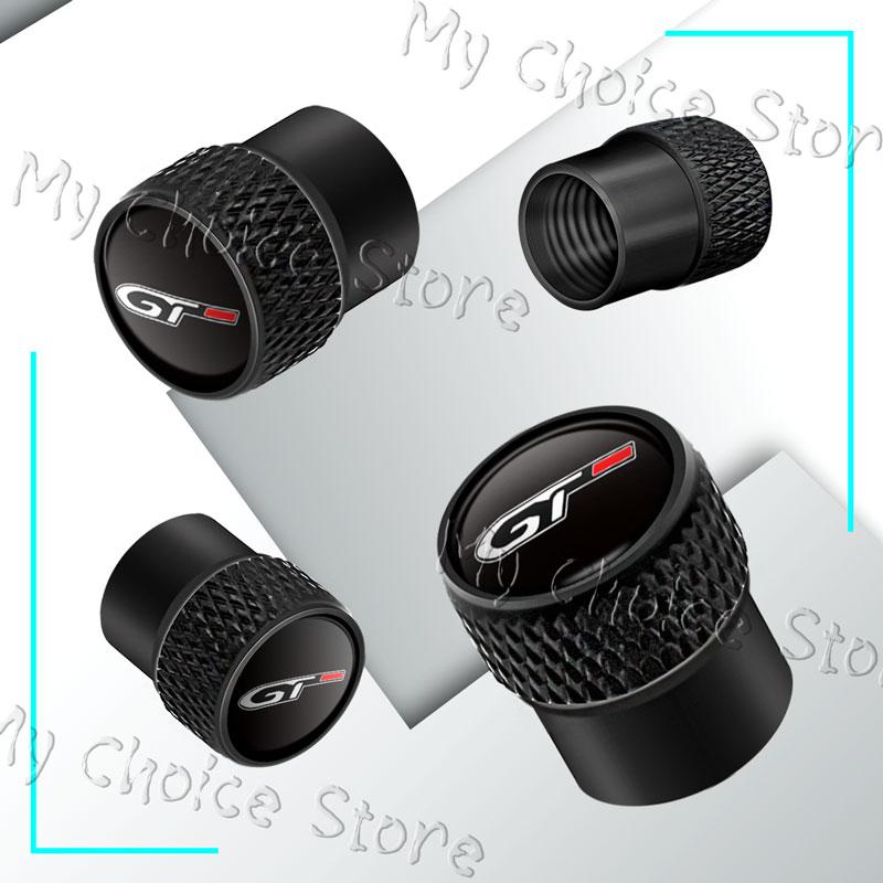 4Pcs/Set GT Logo Emblem Car Wheel Tire Valve Cap Tyre Rim Stem Airdust Waterproof Covers For n333 208 308 3008 301 508 GT RCZ 333n