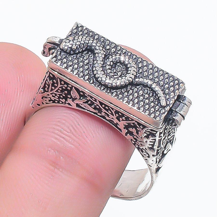 

Кольцо из серебра 925 пробы с натуральным драгоценным камнем с текстурой змеи, размер 11 U8q17