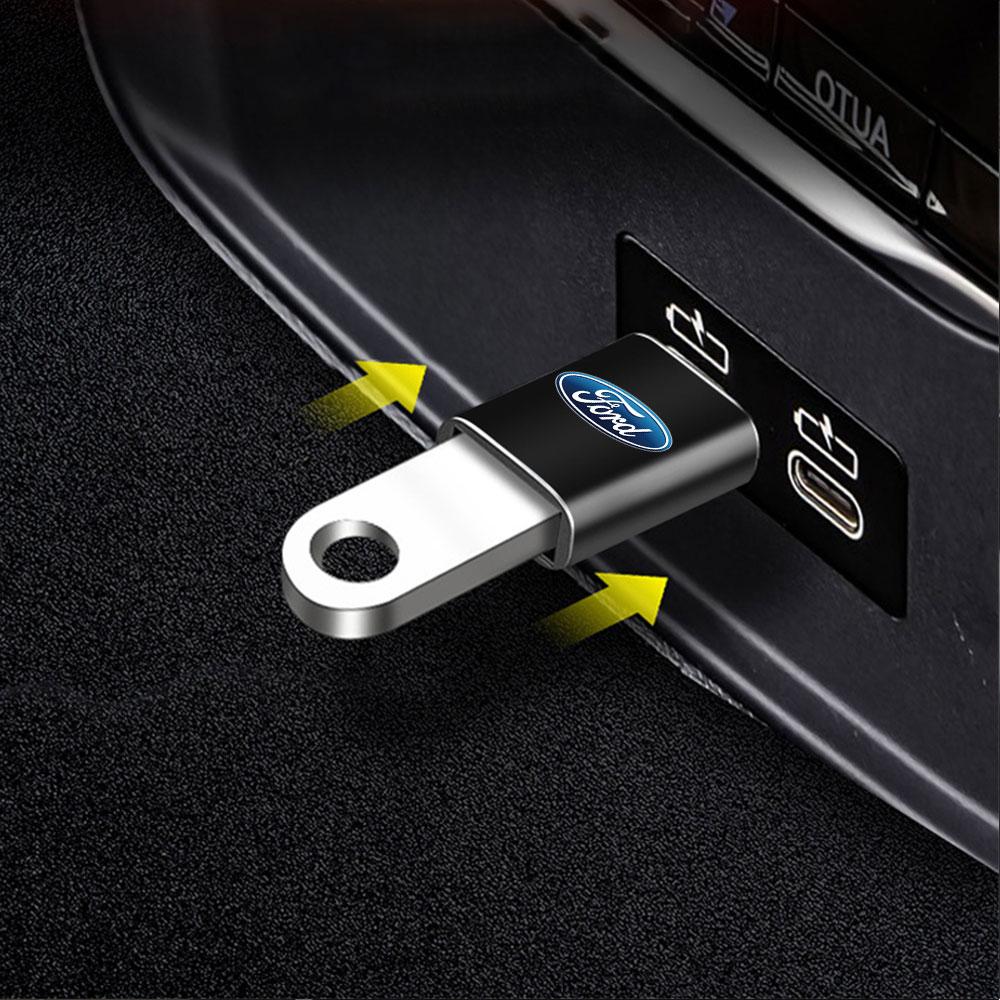 AKS1 Car USB Adapter Card Reader OTG Type C Phone Computer Connector For Ford Fiesta Ranger Focus Kuga STRACING Mustang Mondeo Fusion