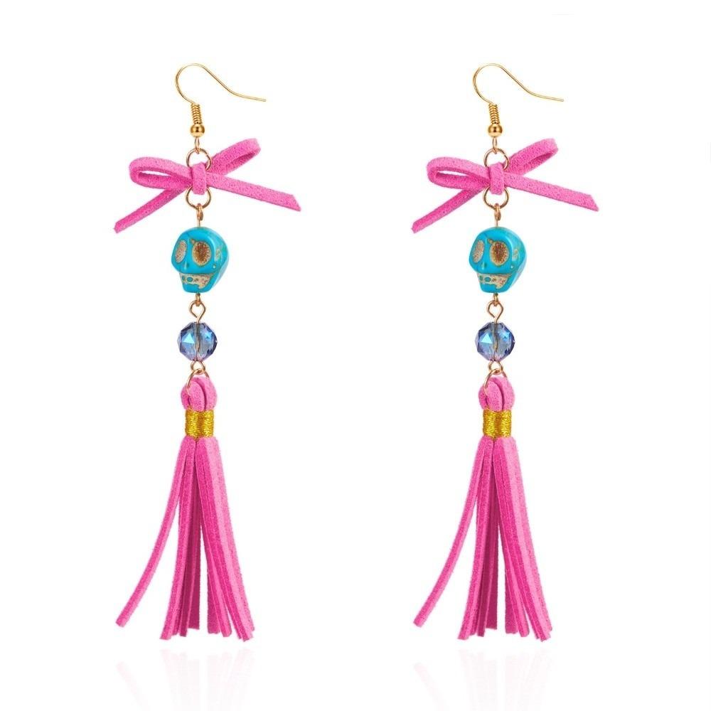 Tassel Halloween Earrings Rice Bead Ear Jewelry Accessories Fashion Skull Drop Earring Hipster