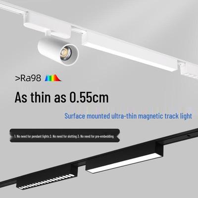 Ultra-Thin Magnetic Track Light for Rooms and Hallways