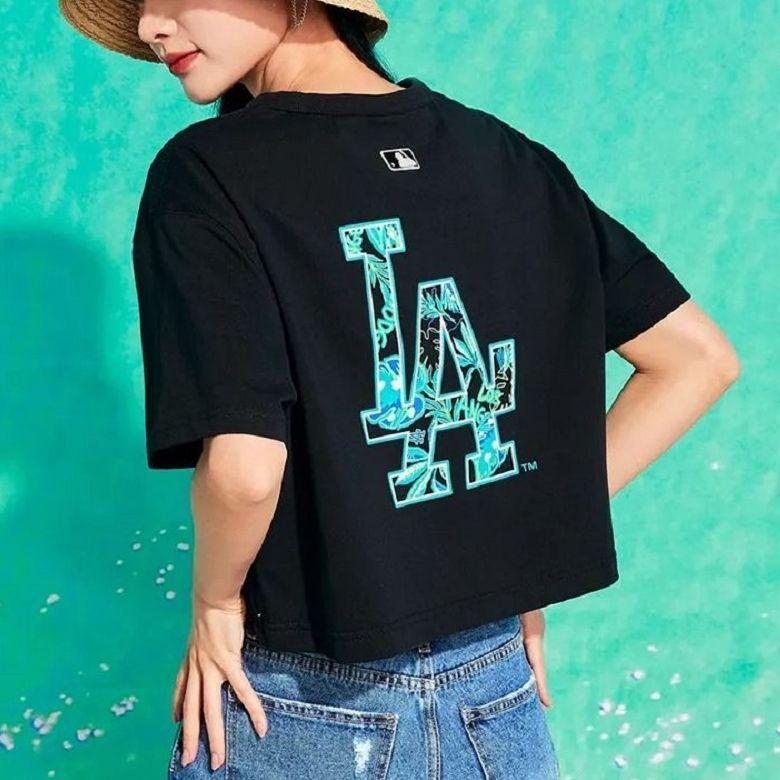 New MLB Los Angeles Dodgers Crop Tops Women's Black 3FTS42023-07BKS