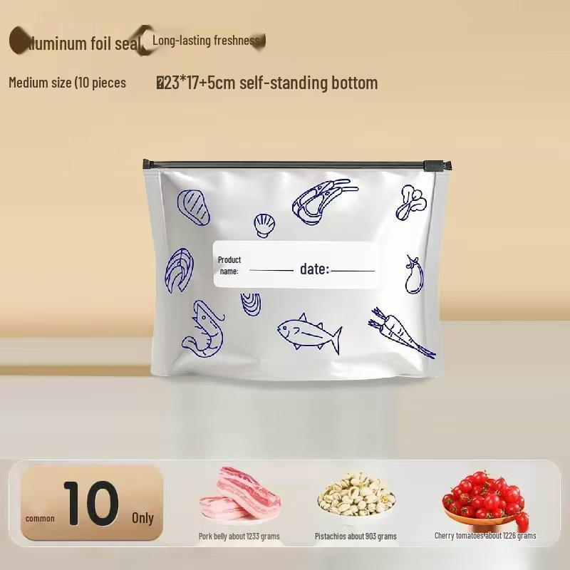 Antibacterial Food Grade Aluminum Foil Self-Sealing Bag for Fresh-keeping and Frozen Storage