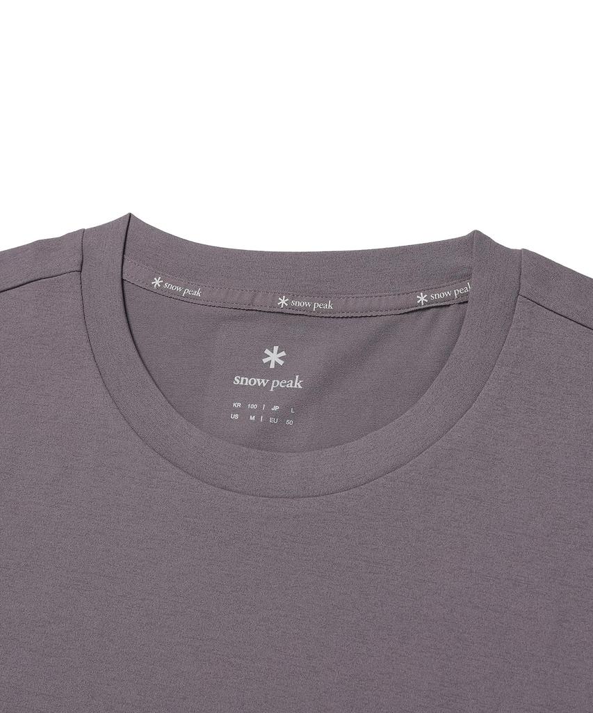 [Snow Peak] Quick-Dry Lettering S/S T-Shirt GS-S26MMTTS18 T-shirt, Short Sleeve, Men's/Women's, Grey/Blue, XL