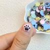 50Pcs Cute Resin Mini Cartoon Animals Cat's Paw Series Flat Back Manicure Parts Embellishments For Hair Bows