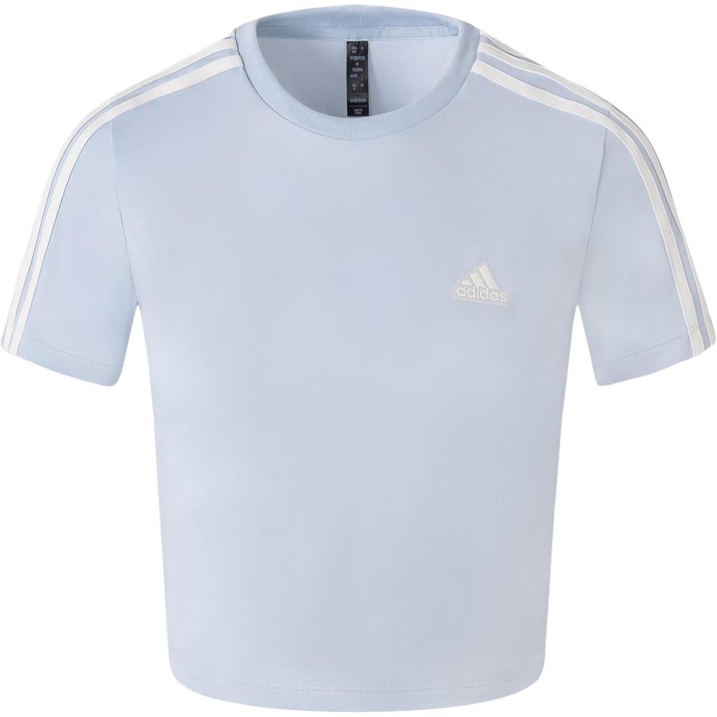 Adidas W Cf Baby T Logo Print Pattern Three Stripes Quick-Dry Sports Short Sleeve T-Shirt Women Tops Light-Blue JV9931
