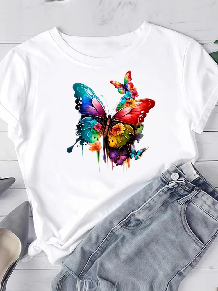 (Asian Size) trend lovely style Short Sleeve Tee Clothing T Shirt Woman Women Fashion Top Print Female Graphic T-shirts