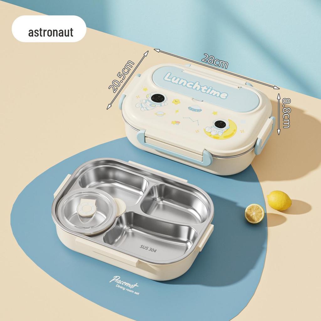 Fiambrera Isotérmica de Acero Inoxidable 304 - Bento Apto para Microondas para Oficina, Estudiantes y Niños