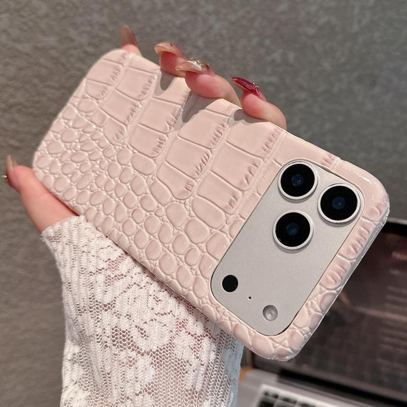 Luxury Retro Bright Glossy Crocodile Leather Case For iPhone 17 Air 16 15 14 13 Plus Pro Max 11 Business Shockproof Armor Cover