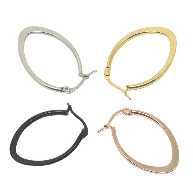 Stainless Steel Geometric Hoop Earring for Women, Minimalist Huggie Ear Jewelry, Birthday Party Earrings Gift