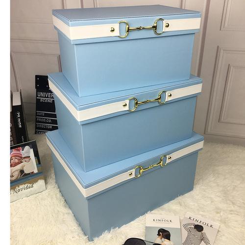 Luxury  Pu Leather Orange Storage Bins Colorful Storage Box  Organizer Containers Baskets with Cover Handles