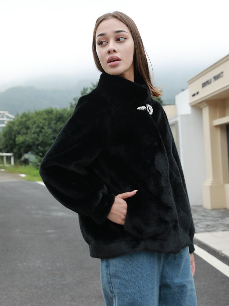 Super Warm Women's Fur One Piece Jacket Environmentally Friendly Cozy Winter Wear