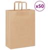 VidaXL Paper Bags 50 Pcs with Handles Brown 26x12x35 Cm, Paper Bag, Paper Gift Bag, Paper Gift Bag, 4101800