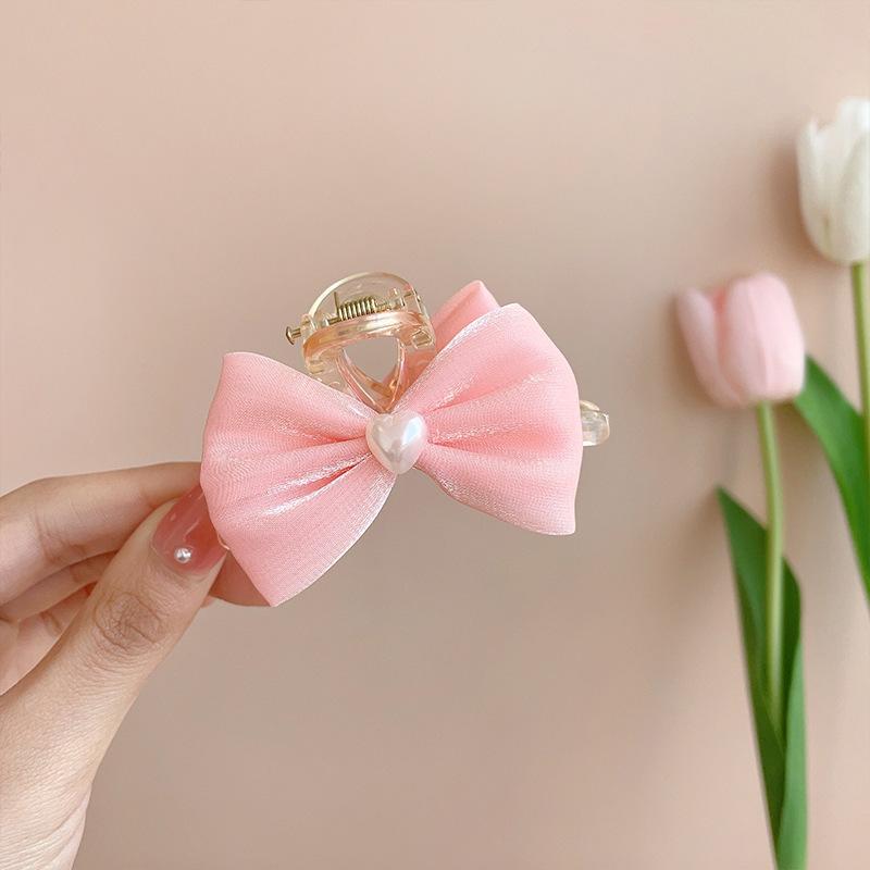 Children S Bow Grab Clip Princess Bangs Hair Ornament Pearl Girl Hair Clip Premium Hair Card Headgear