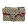 [Pre-Owned] Dionysus Chain Tiger Head Buckle Logo Canvas And Leather Shoulder Bag Small - Fair #KKT12M