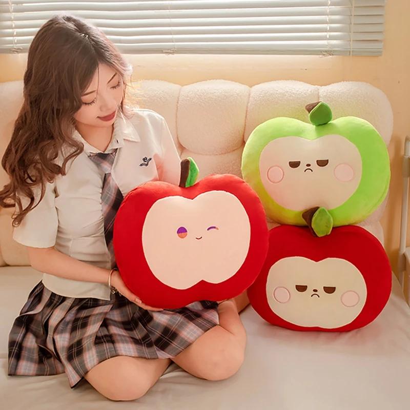 Squishy Red or Green Plush Toy Pillow Stuffed Soft Fruit Doll Cute Huggable Pillow Kids Christmas Birthday Gift