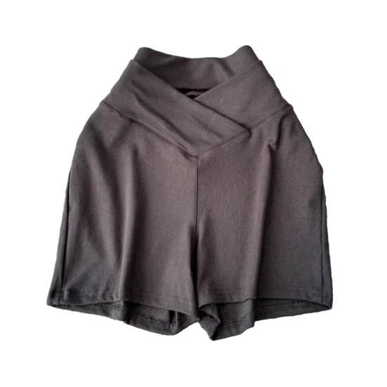 

Women Shorts V-Shaped High Waist Design Pure Color Yoga Shorts Elastic Waistband Butt-Covering Summer Short Pants темно-сірий