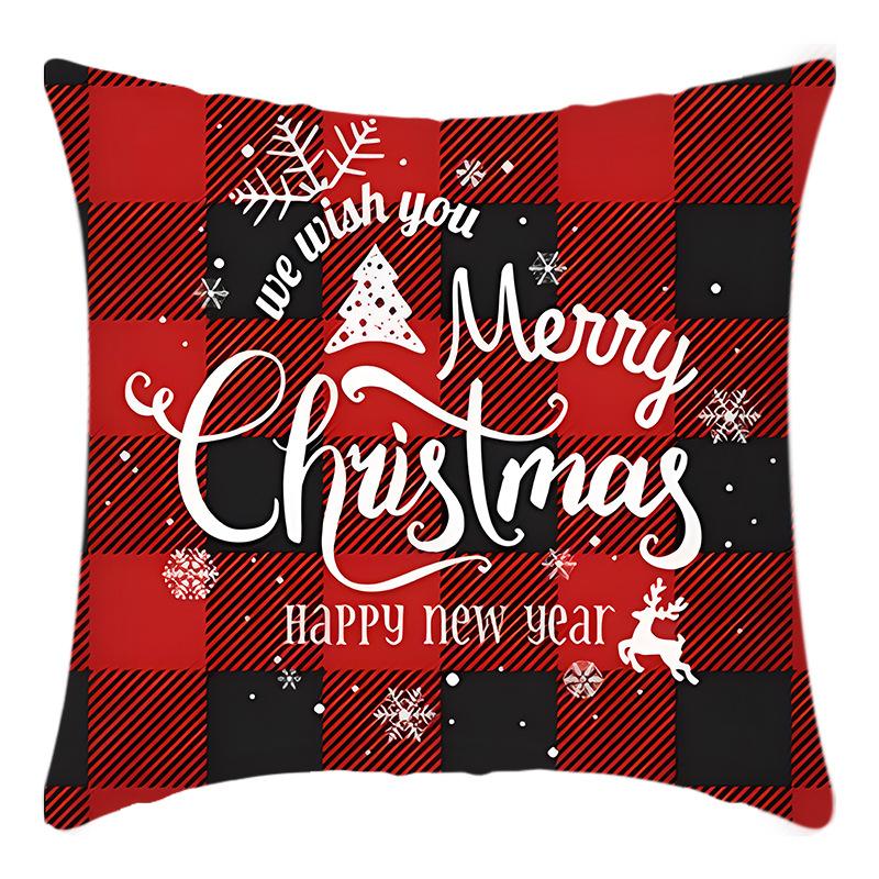 

Christmas Pillow Red Christmas Tree Snowflake Home Decoration Pillow Cover